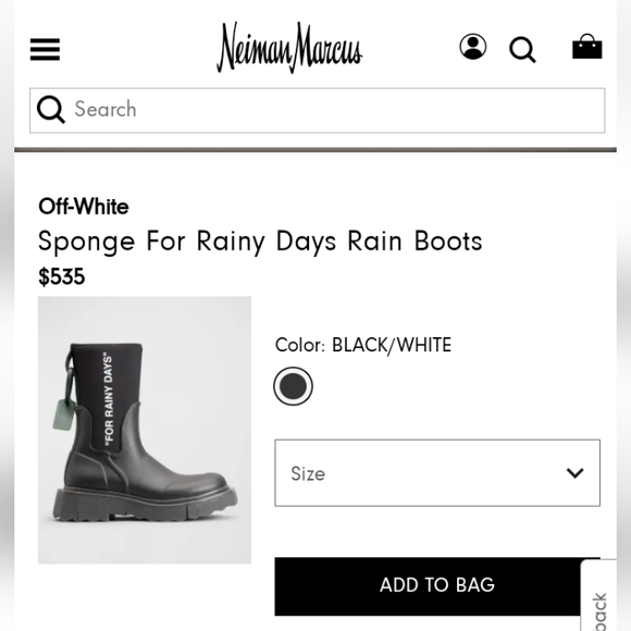 NWT Off-White c/o Virgil Abloh Sponge "For Rainy Days" Unisex Rainboots Natural - Picture 12 of 14